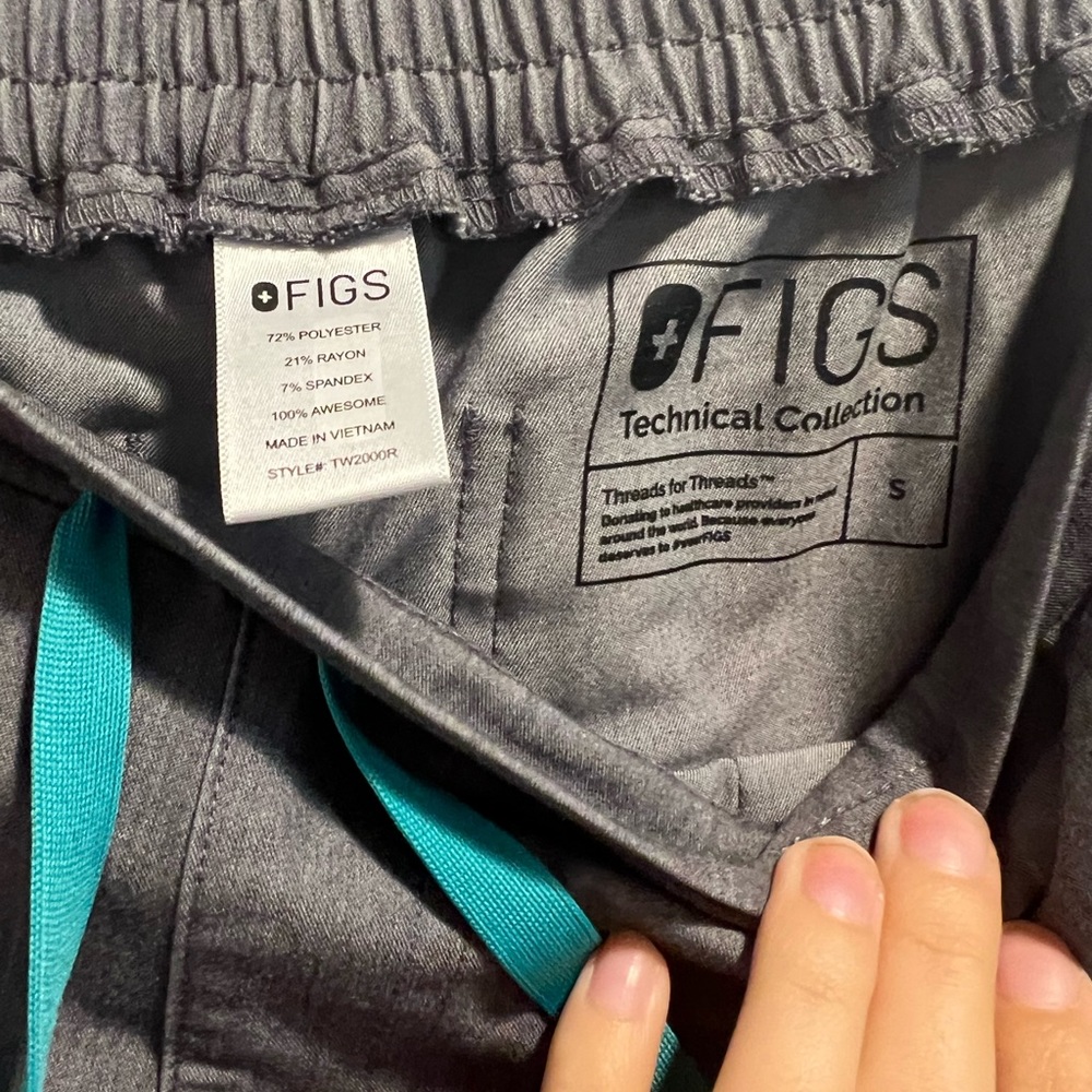 Grey graphite figs scrub pants in technical collection straight leg